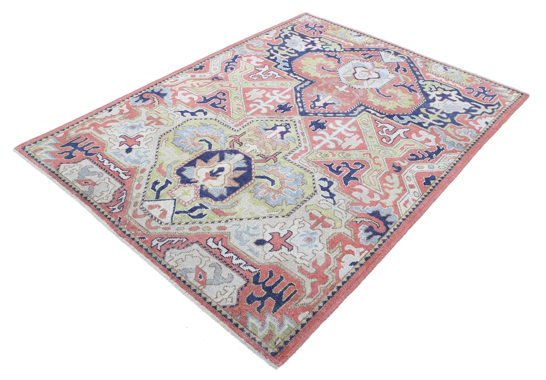Afghan Ziegler Rug 5' 2" x 6' 11" Hand-Knotted | No. AT14664