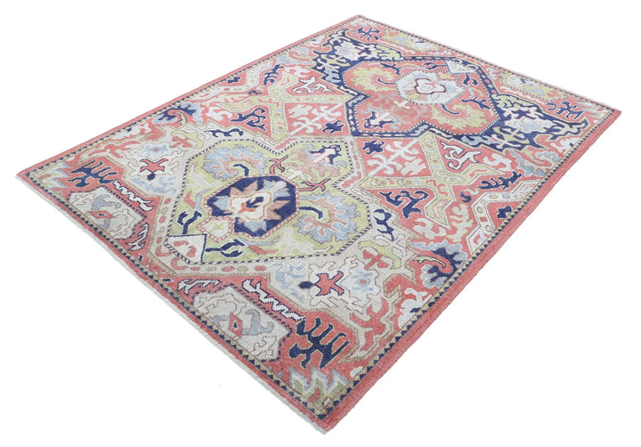 Afghan Ziegler Rug 5' 2" x 6' 11" Hand-Knotted | No. AT14664