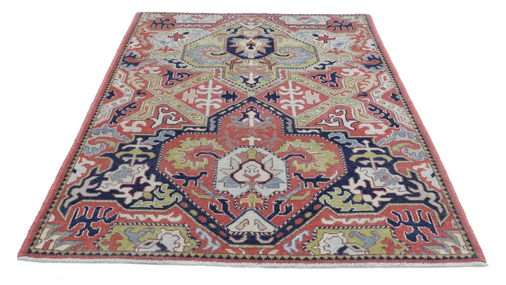 Afghan Ziegler Rug 5' 2" x 6' 11" Hand-Knotted | No. AT14664