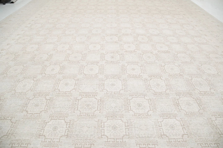 Afghan Khotan Rug 17' 0" x 23' 11" Hand-Knotted | No. AT14667