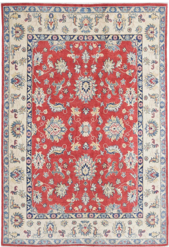 Afghan Ziegler Rug 4' 8" x 6' 10" Hand-Knotted | No. AT14779