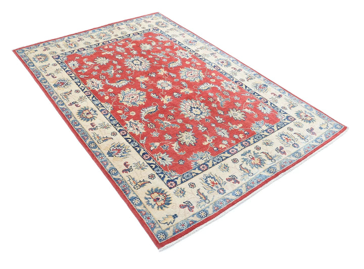 Afghan Ziegler Rug 4' 8" x 6' 10" Hand-Knotted | No. AT14779