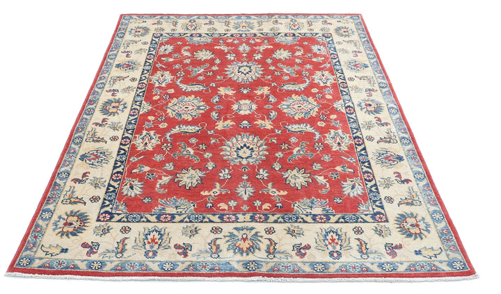 Afghan Ziegler Rug 4' 8" x 6' 10" Hand-Knotted | No. AT14779