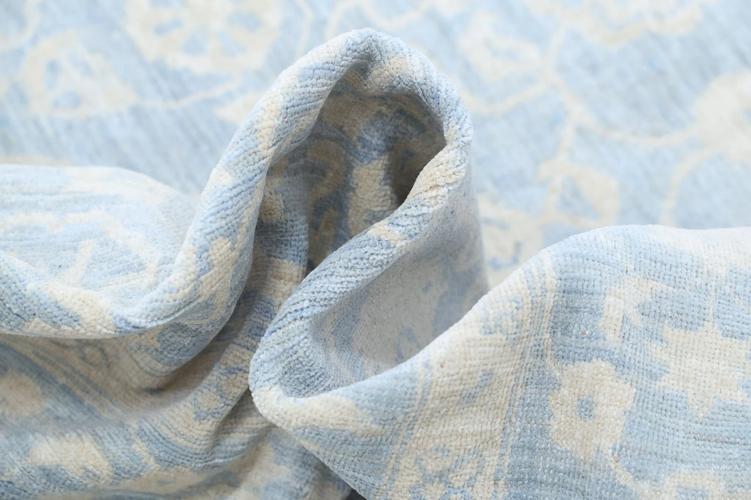 Blue Afghan Serenity Rug 5'11" x 8'8" Hand-Knotted | No. AT14829