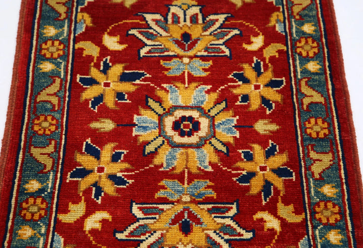 Red Afghan Ziegler Rug 2' 0" x 2' 11" Hand-Knotted | No. AT14842