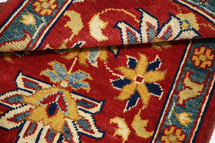 Red Afghan Ziegler Rug 2' 0" x 2' 11" Hand-Knotted | No. AT14842