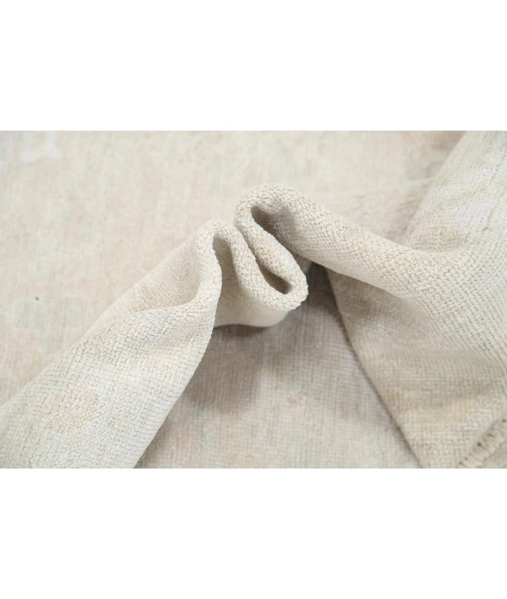 Ivory Afghan Oushak Rug 8' 3" x 10' 0" Hand-Knotted | No. AT14843