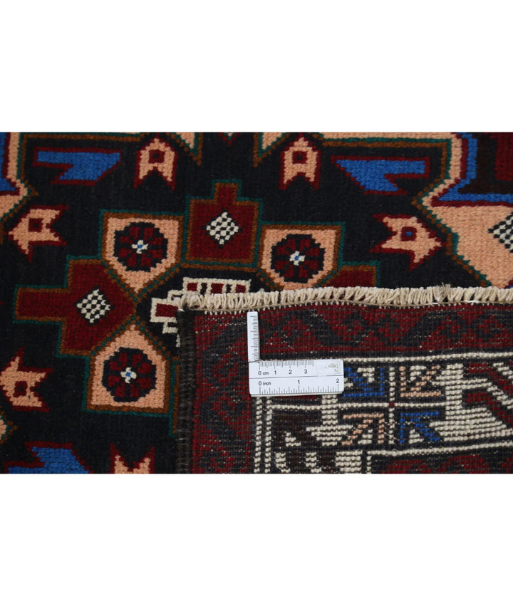 Red Afghan Tribal Rug 2' 9" x 4' 5" Hand-Knotted | No. AT14909