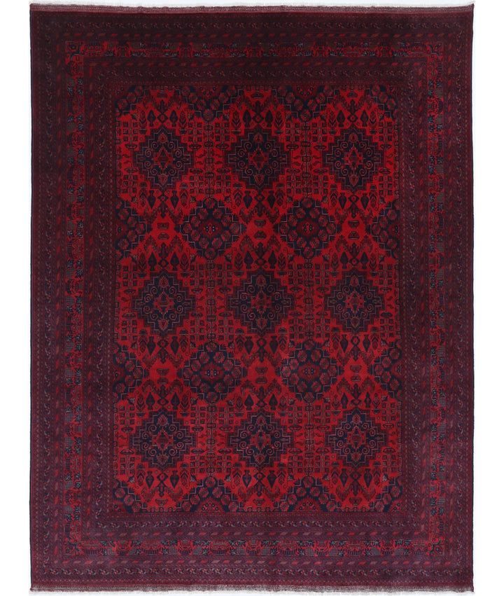 Red Afghan Khal Muhammadi Rug 9' 8" x 12' 10" Hand-Knotted | No. AT149387