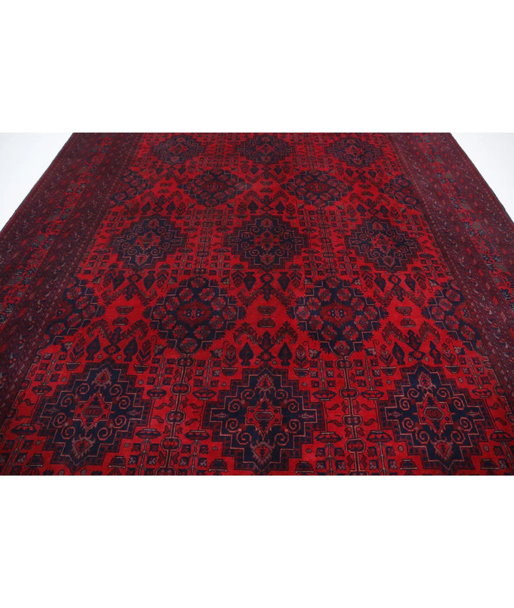 Red Afghan Khal Muhammadi Rug 9' 8" x 12' 10" Hand-Knotted | No. AT149387