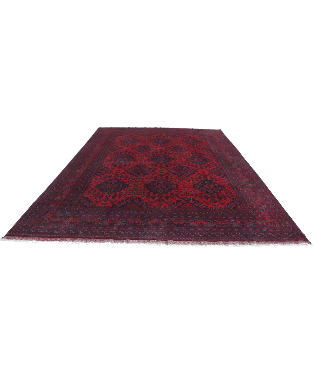 Red Afghan Khal Muhammadi Rug 9' 8" x 12' 10" Hand-Knotted | No. AT149387