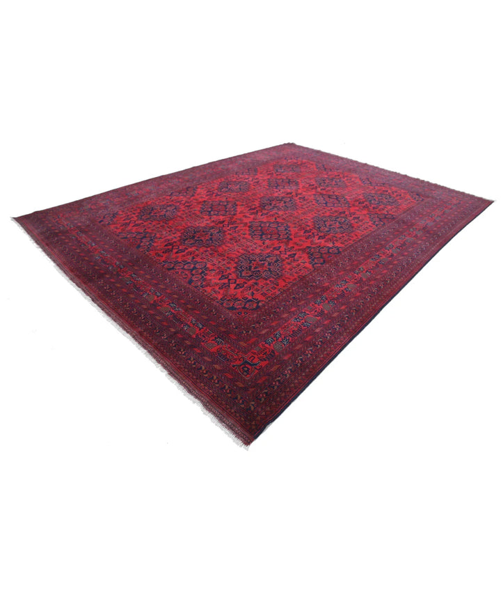 Red Afghan Khal Muhammadi Rug 9' 8" x 12' 10" Hand-Knotted | No. AT149387