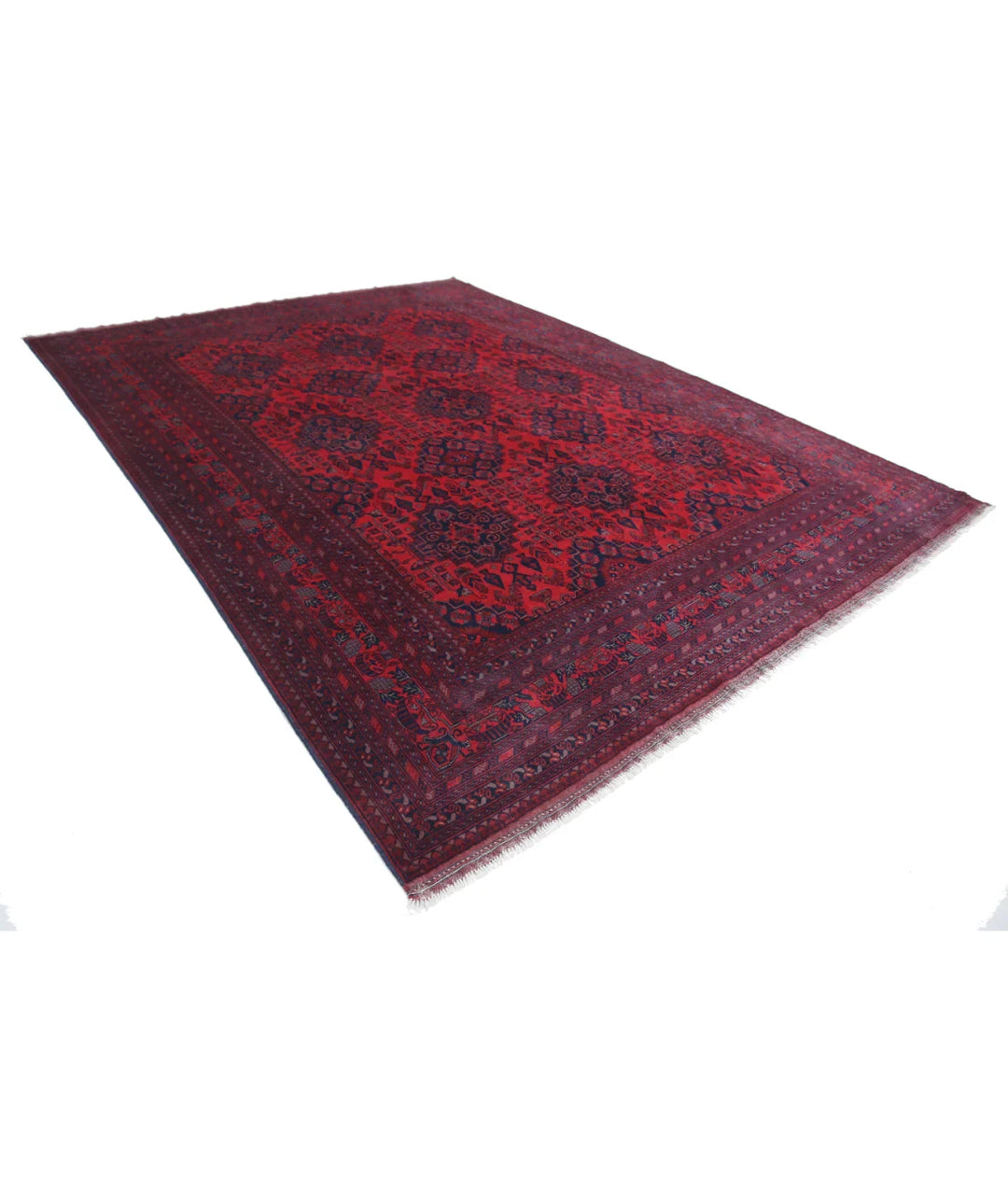 Red Afghan Khal Muhammadi Rug 9' 8" x 12' 10" Hand-Knotted | No. AT149387
