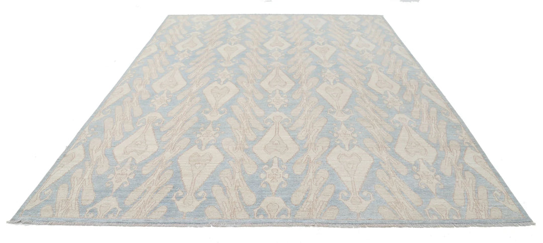 Afghan Ikat Rug 8' 8" x 11' 6" Hand-Knotted | No. AT14990