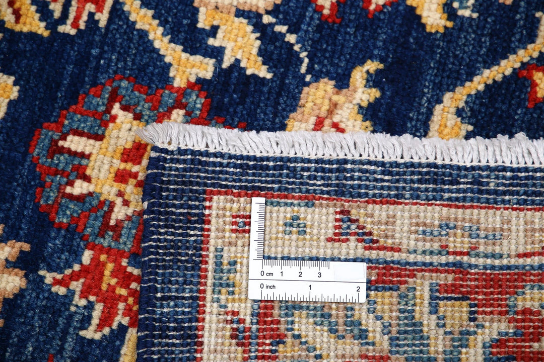 Blue Afghan Ziegler Rug 4' 0" x 6' 0" Hand-Knotted | No. AT15040