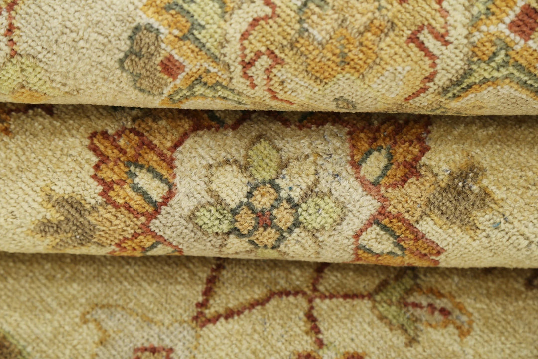 Beige Indian Ziegler Rug 11' 9" x 12' 0" Hand-Knotted | No. AT15161