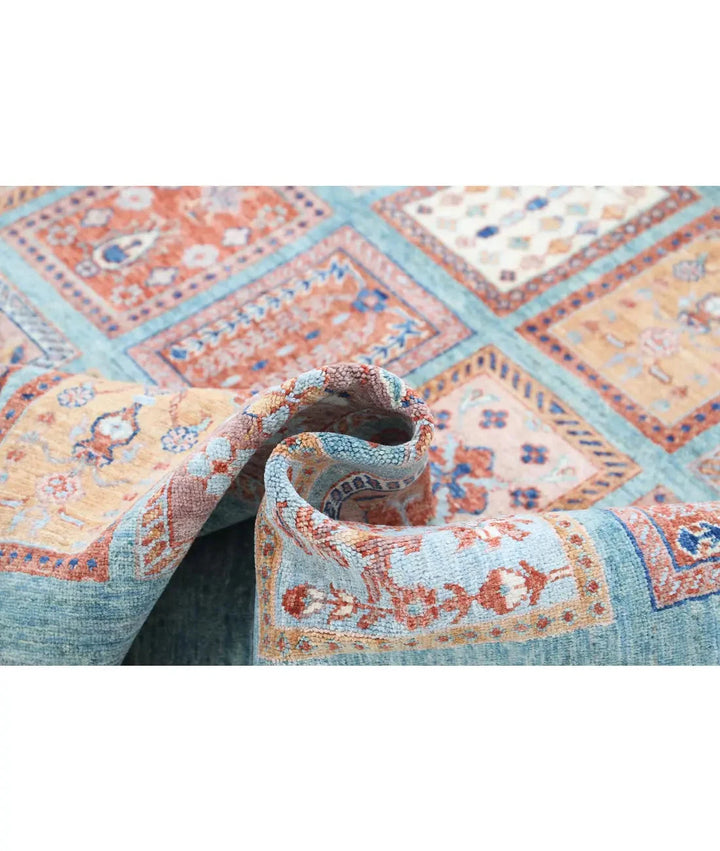 Afghan Bakhtiari Rug 5' 7" x 7' 9" Hand-Knotted | No. AT15216