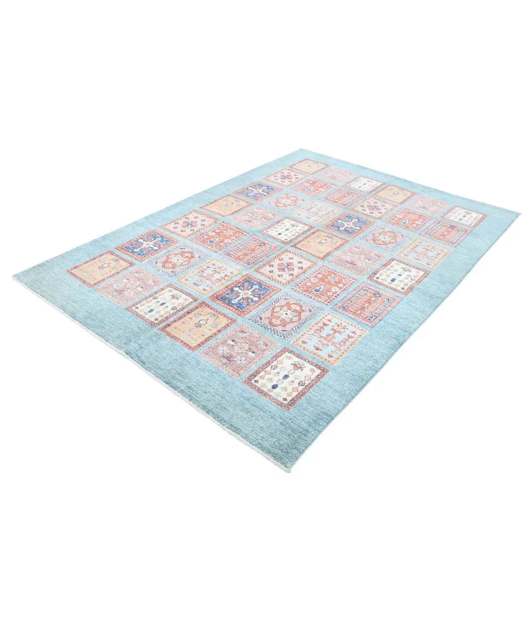 Afghan Bakhtiari Rug 5' 7" x 7' 9" Hand-Knotted | No. AT15216