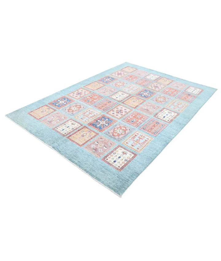 Afghan Bakhtiari Rug 5' 7" x 7' 9" Hand-Knotted | No. AT15216