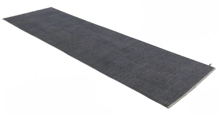 Grey Afghan Overdye Rug 3' 1" x 10' 6" Hand-Knotted | No. AT15256