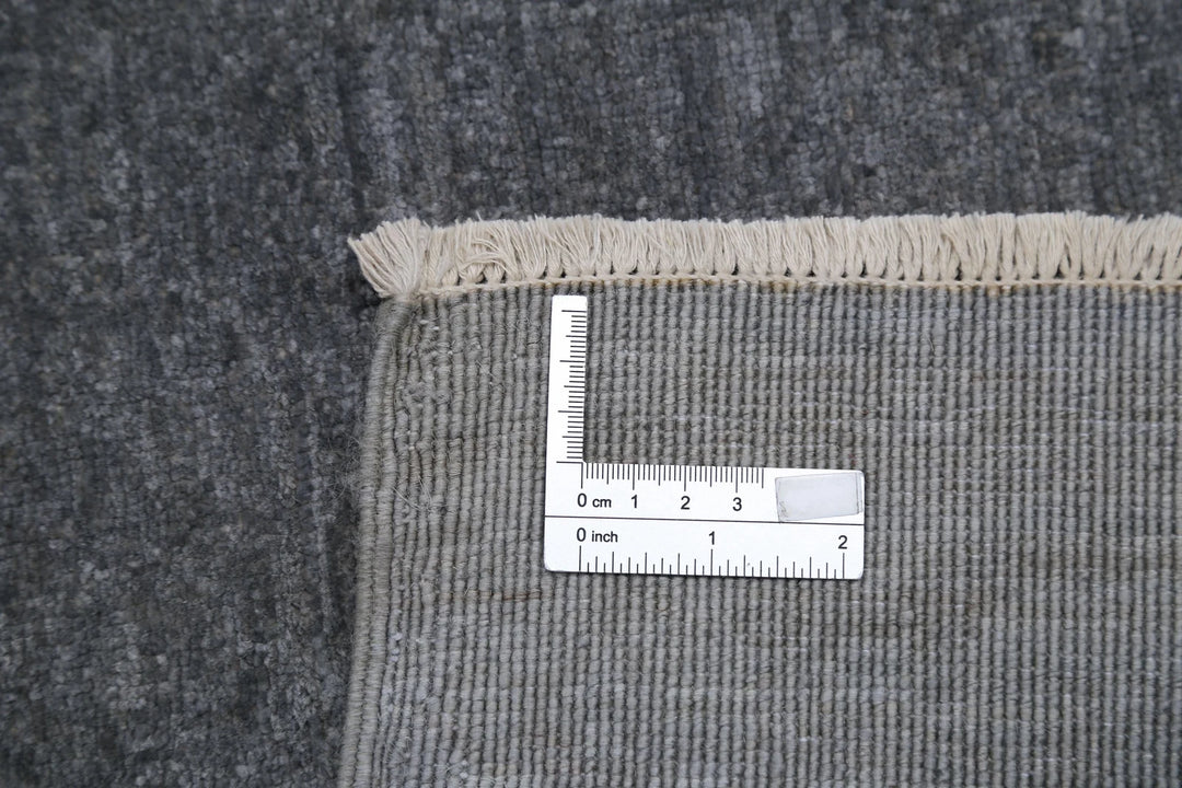 Grey Afghan Overdye Rug 3' 1" x 10' 6" Hand-Knotted | No. AT15256