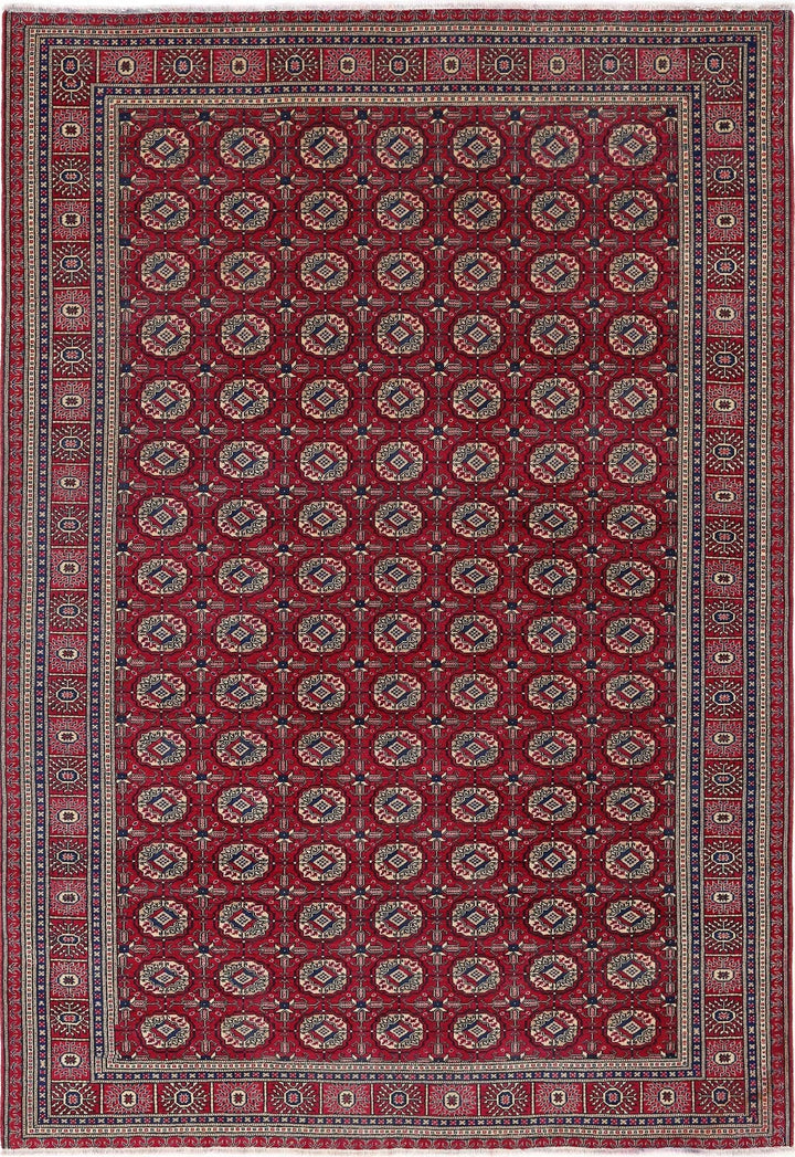 Turkish Bokhara Rug 6' 6" x 9' 5" Hand-Knotted | No. AT15260