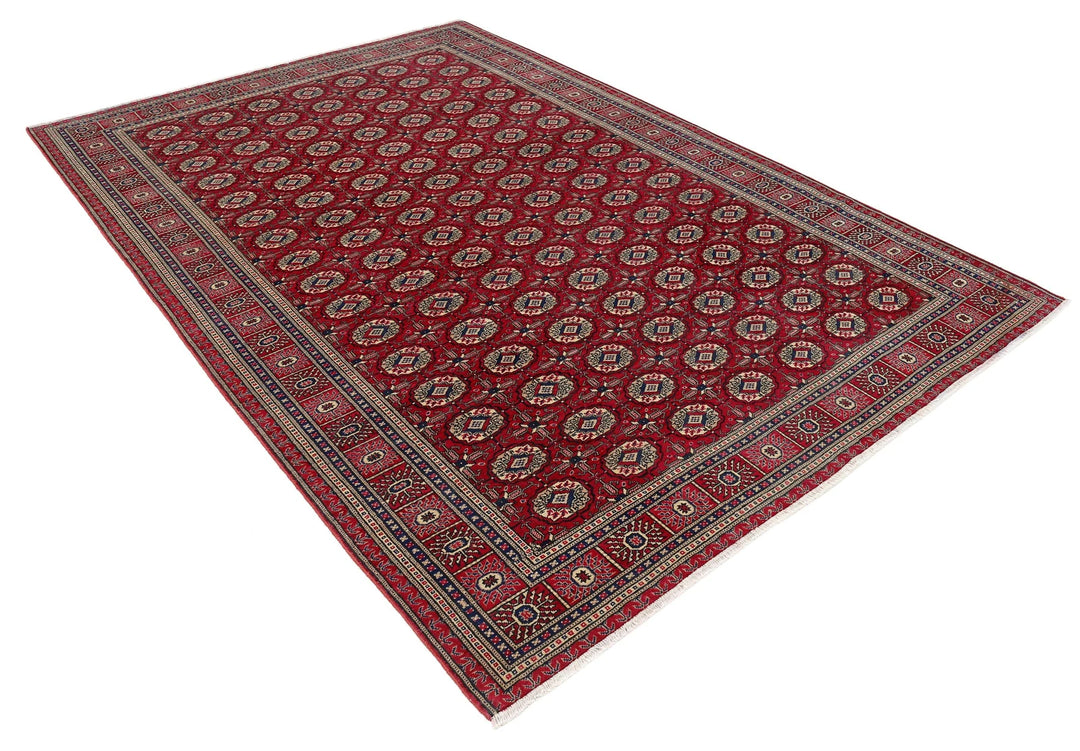 Turkish Bokhara Rug 6' 6" x 9' 5" Hand-Knotted | No. AT15260