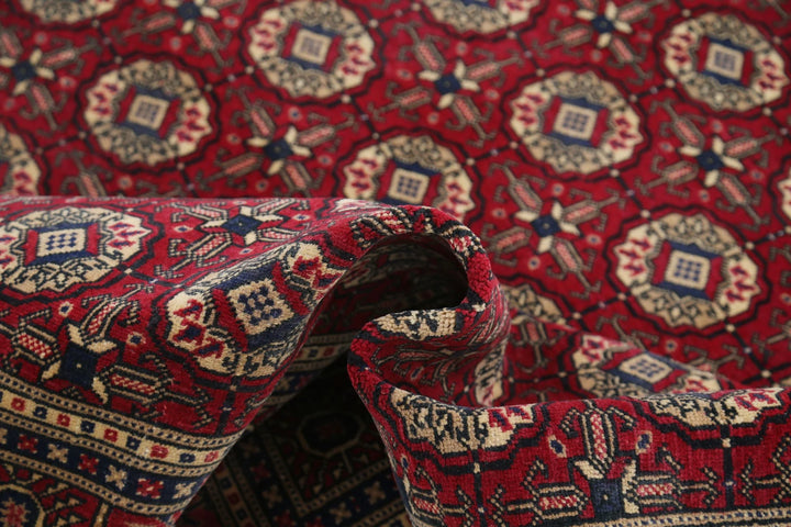 Turkish Bokhara Rug 6' 6" x 9' 5" Hand-Knotted | No. AT15260