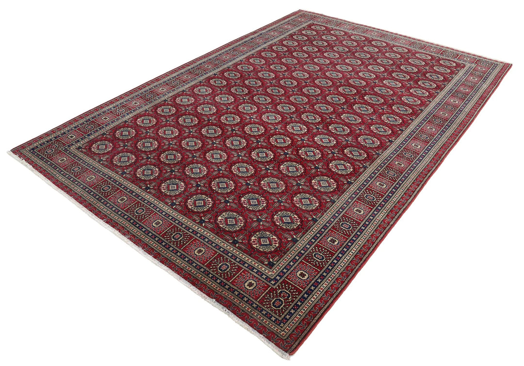 Turkish Bokhara Rug 6' 6" x 9' 5" Hand-Knotted | No. AT15260