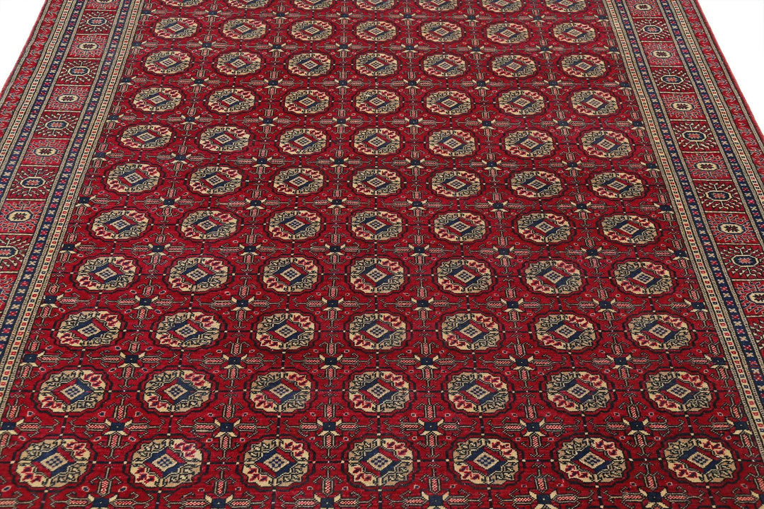 Turkish Bokhara Rug 6' 6" x 9' 5" Hand-Knotted | No. AT15260