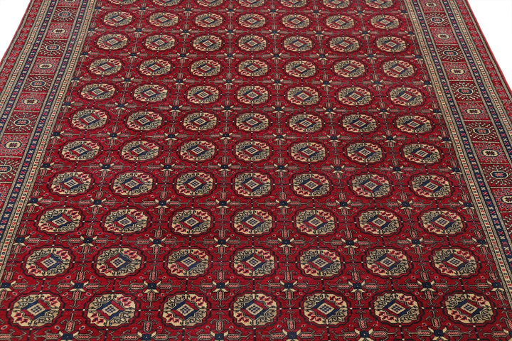 Turkish Bokhara Rug 6' 6" x 9' 5" Hand-Knotted | No. AT15260