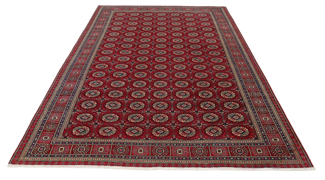Turkish Bokhara Rug 6' 6" x 9' 5" Hand-Knotted | No. AT15260