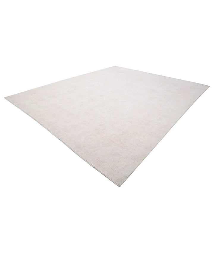 Ivory Afghan Serenity Rug 11' 9" x 14' 6" Hand-Knotted | No. AT153473