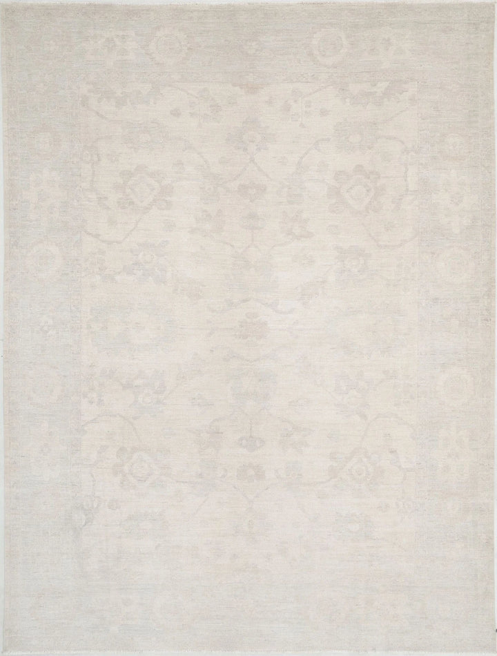 Afghan Oushak Rug 9' 11" x 13' 1" Hand-Knotted | No. AT15453