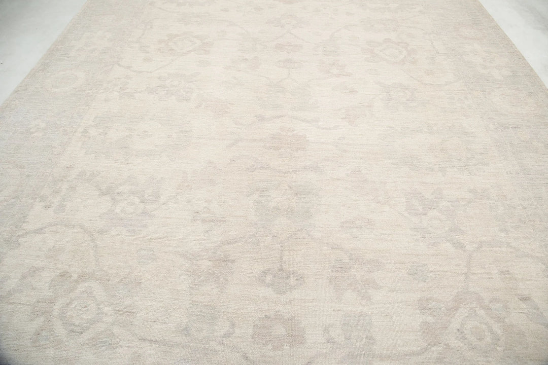 Afghan Oushak Rug 9' 11" x 13' 1" Hand-Knotted | No. AT15453