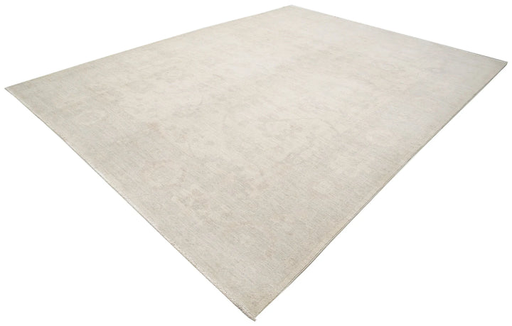 Afghan Oushak Rug 9' 11" x 13' 1" Hand-Knotted | No. AT15453