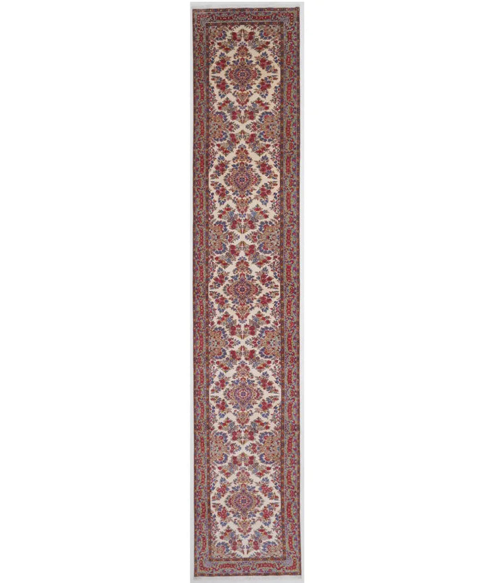 Persian Kerman Runner Rug 3' 5" x 21' 1" Hand-Knotted | No. AT15459