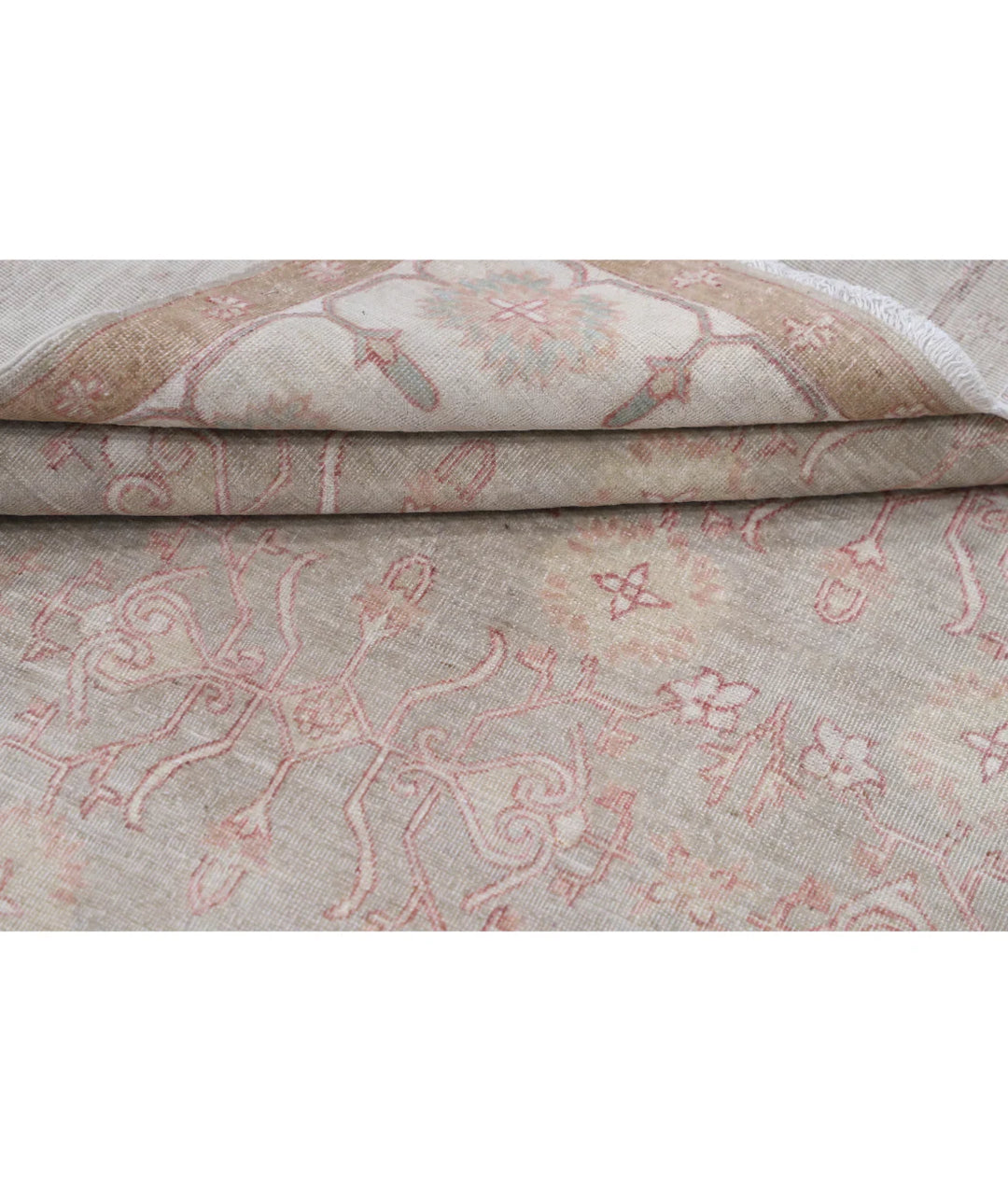 Grey Afghan Tabriz Rug 4' 9" x 6' 6" Hand-Knotted | No. AT157940