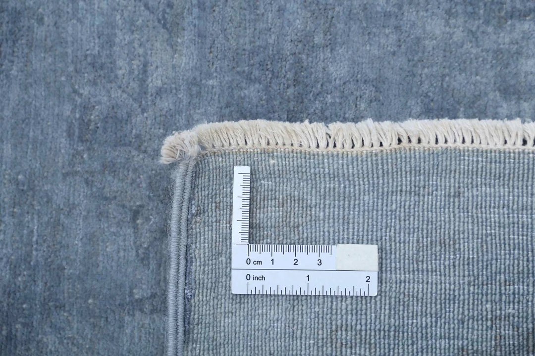 Grey Afghan Overdye Rug 8'1" x 9'5" Hand-Knotted | No. AT15813