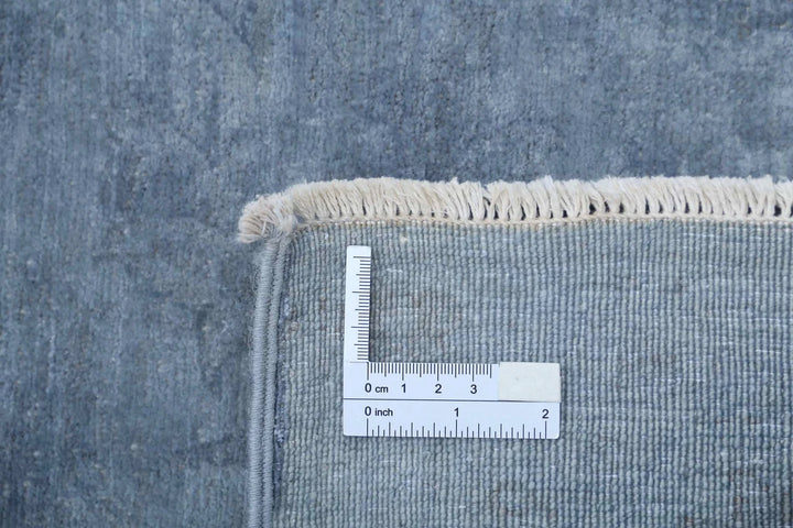 Grey Afghan Overdye Rug 8'1" x 9'5" Hand-Knotted | No. AT15813