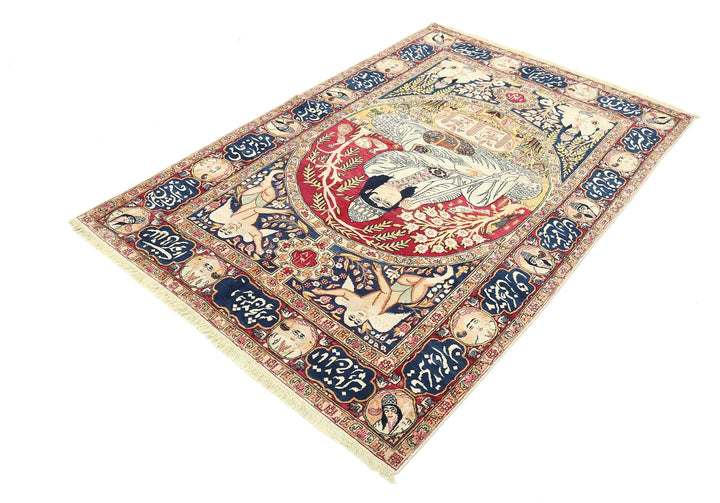 Persian Pictorial Rug 4' 4" x 6' 6" Hand-Knotted | No. AT15920