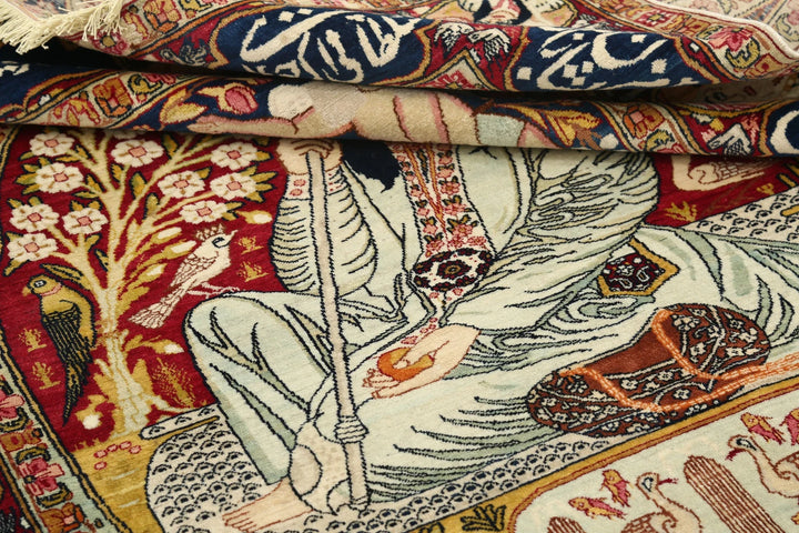Persian Pictorial Rug 4' 4" x 6' 6" Hand-Knotted | No. AT15920