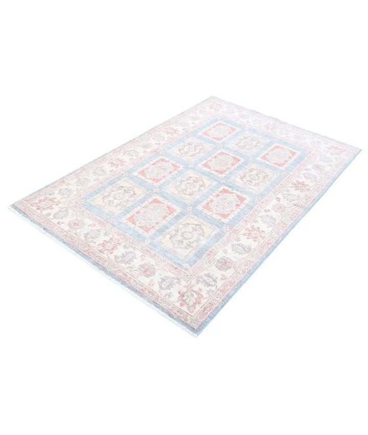 Afghan Bakhtiari Rug 4' 0" x 5' 11" Hand-Knotted | No. AT16016