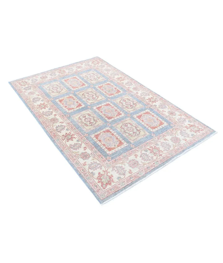 Afghan Bakhtiari Rug 4' 0" x 5' 11" Hand-Knotted | No. AT16016