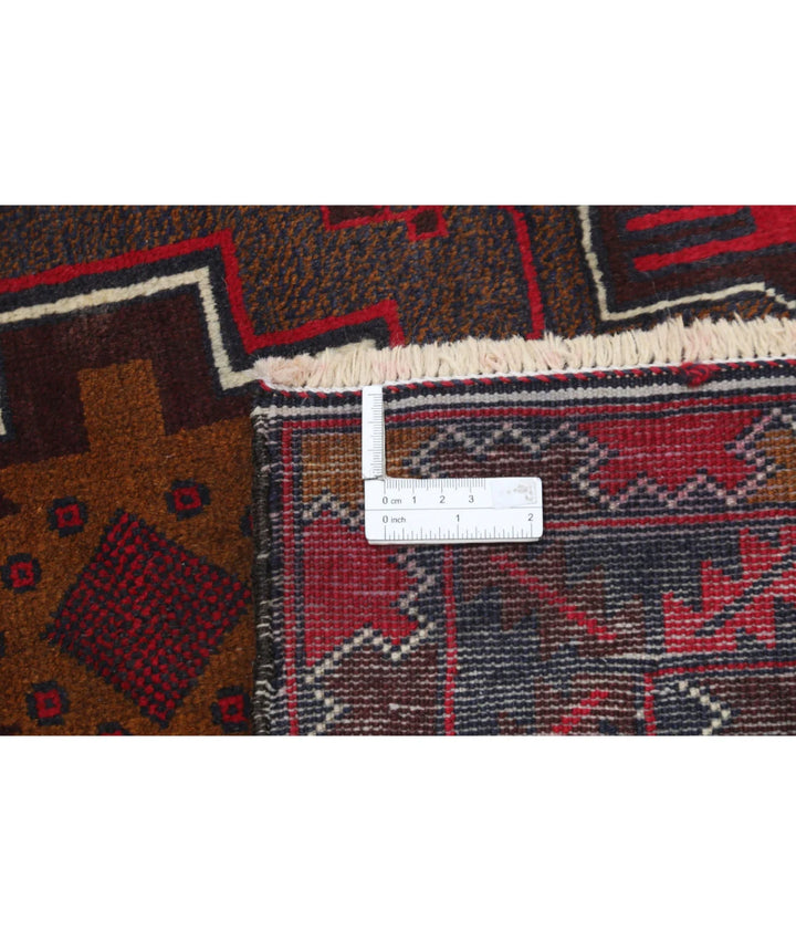 Red Afghan Tribal Rug 2' 1" x 5' 1" Hand-Knotted | No. AT16089