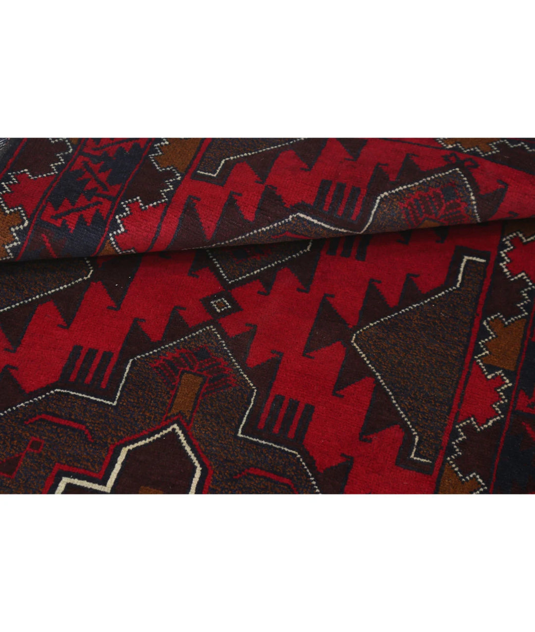 Red Afghan Tribal Rug 2' 1" x 5' 1" Hand-Knotted | No. AT16089