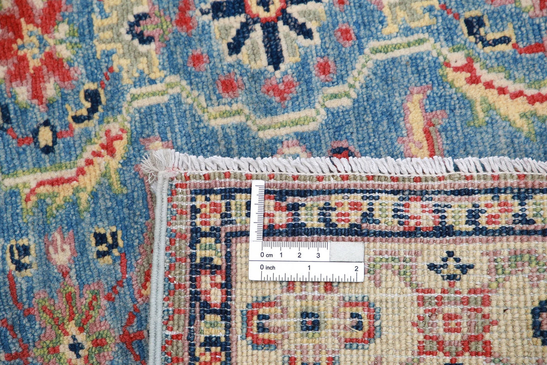 Afghan Tribal Kazak Rug 3' 2" x 4' 5" Hand-Knotted | No. AT16253