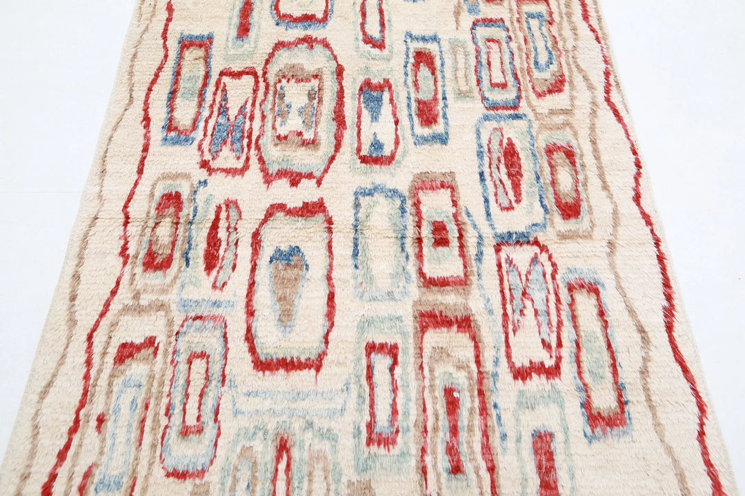 Afghan Tribal Rug 3' 9" x 5' 10" Hand-Knotted | No. AT16330