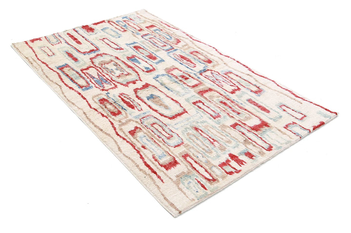 Afghan Tribal Rug 3' 9" x 5' 10" Hand-Knotted | No. AT16330