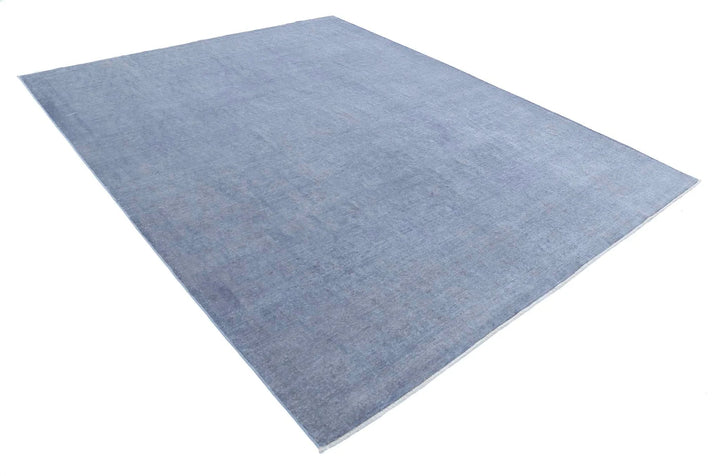 Grey Afghan Overdye Rug 7' 10" x 10' 0" Hand-Knotted | No. AT16527